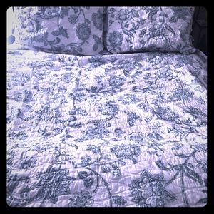 Two sided queen quilt.  Green and white.